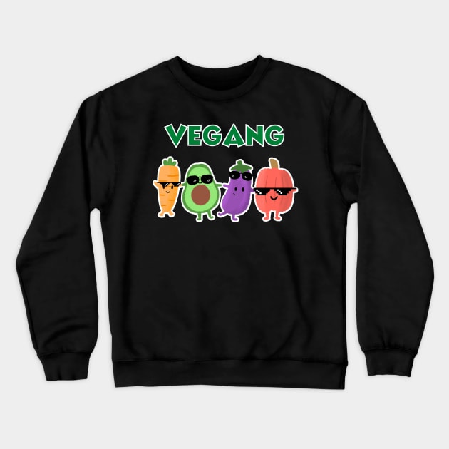 Vegan Gang Cute Plant Based Diet Club Crewneck Sweatshirt by veganspace